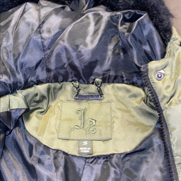 New J2 by JOU JOU Hooded Puffer Olive Jacket - Picture 8 of 12